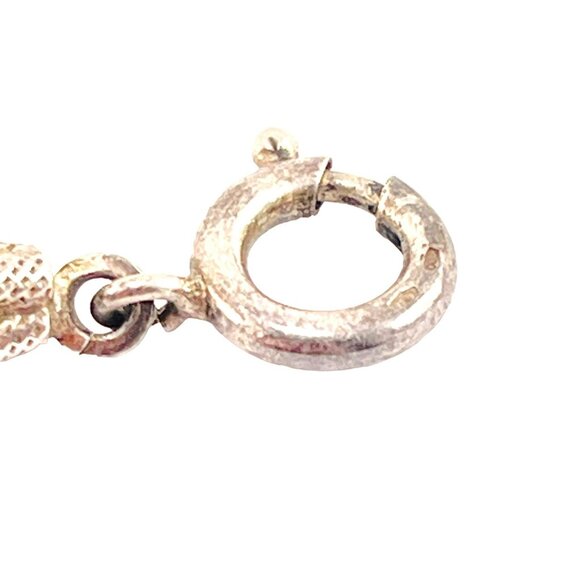 Silver Coin Silver 800 European Art Deco Link Chain Bracelet Textured - Picture 6 of 9